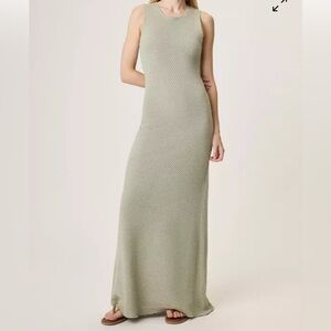 RAG & BONE Carine Crochet Tank Maxi Dress Moss Green Small NWT